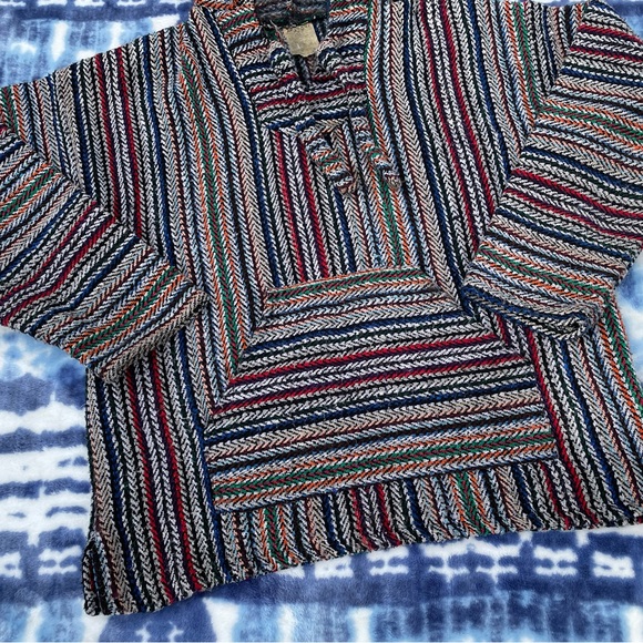 Vintage Confecciones Artilana Poncho Drug Rug Hoodie 🔥 Unisex Adult Size Small - Picture 2 of 6